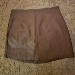 Abercrombie & Fitch Chocolate Brown Faux Leather Mini Skirt